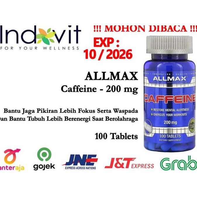 Allmax Nutrition Caffeine 200 Mg 100 Tab Allmax Kafein Allmax Caffeine