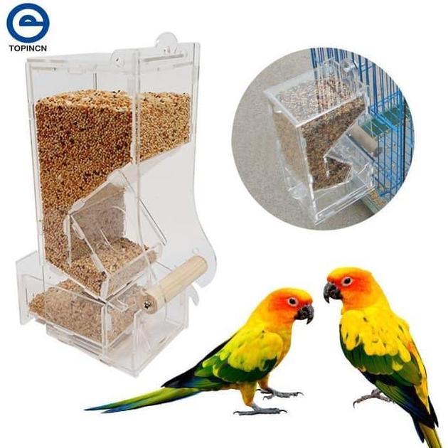 TEMPAT PAKAN BURUNG , TEMPAT PAKAN MILLET LOVEBIRD, DISPENSER AKRILIK