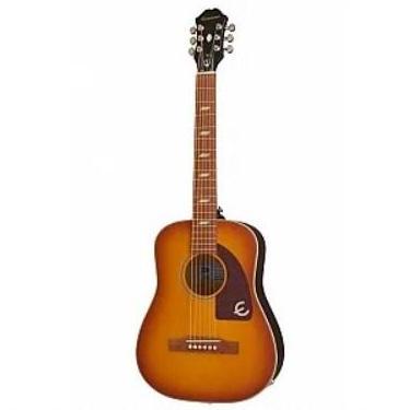 Promo Gitar Akustik Elektrik Epiphone Lil Tex Travel Incl Bag Faded Cherry Sunburst Guitar Original