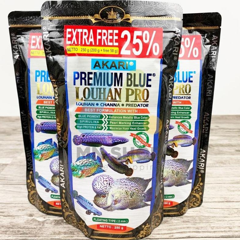 pelet akari premium blue louhan pro 250gr louhan-channa-predator
