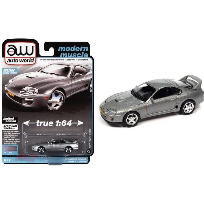 AWSP125-24-B Auto World 1993 Toyota Supra Silver Diecast Autoworld