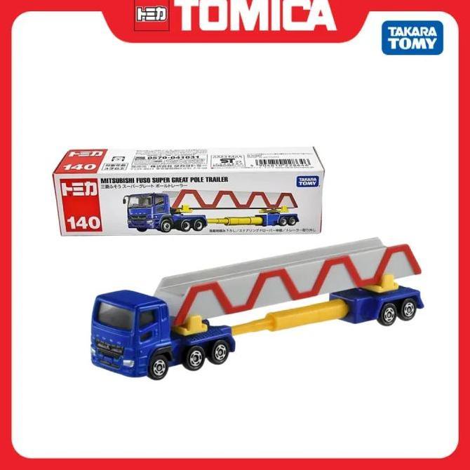 228646 Tomica Long #140 MItsubishi Fuso Super Great Pole Trailer Truck