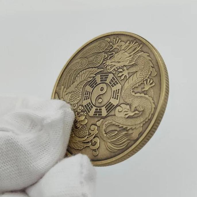 Festa- Koin Kuno Naga Phoenix 4Cm Koin Bagua Fengshui