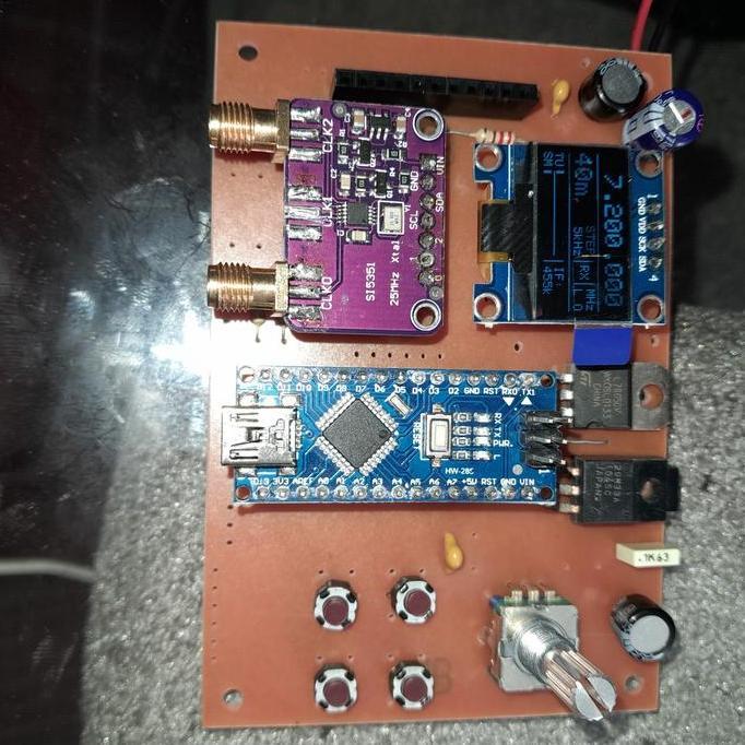 PCB ARDUINO NANO BITX VFO DDS SI5351 OLED SSD1306 SSD 1306 OR TFT SPI 1.8" - 3.5" FOR SSB BITX SPECT