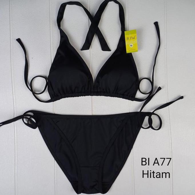 Bikini set BI A77 ada spon tali ikatnya lebar Swimwear