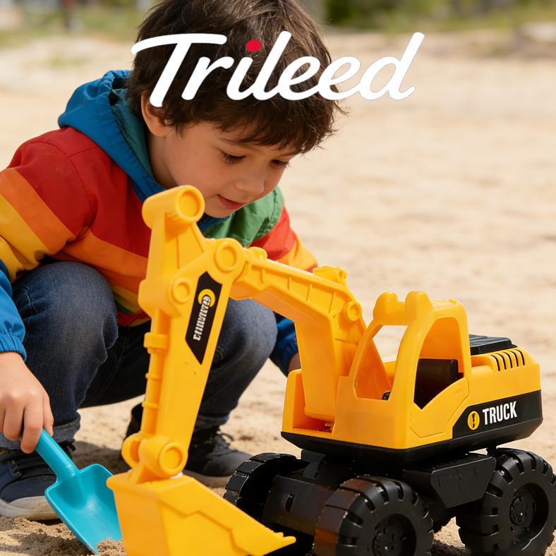 ready stock trileed excavator mobil aki anak mainan mobil mainan simulasi anak-anak