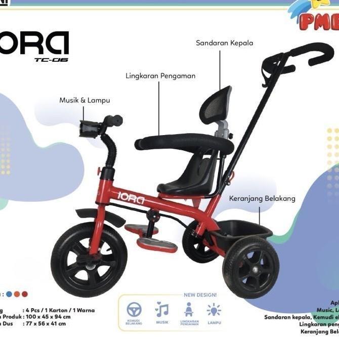 Terlaris Sepeda Roda Tiga Pmb Iora Tc-06 Tc06 Sepeda Anak Roda 3 Tricycle