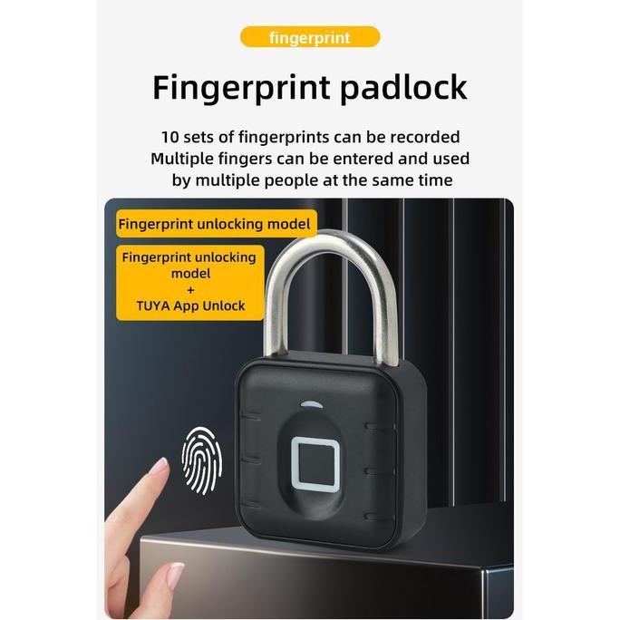 Smart Padlock Gembok Fingerprint Waterproof IP67 Tuya/SmartLife  12 Months Battery SmartLife [terbai