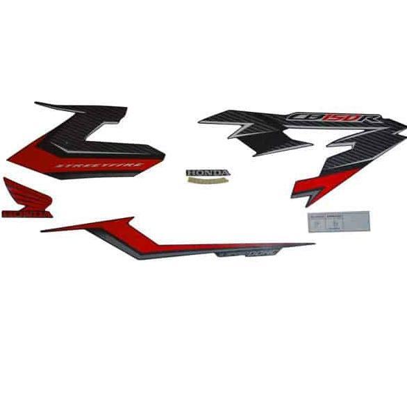 STICKER BODY KANAN (STRIPE SET R) BLACK RED - CB150 STREETFIRE NEW K15G