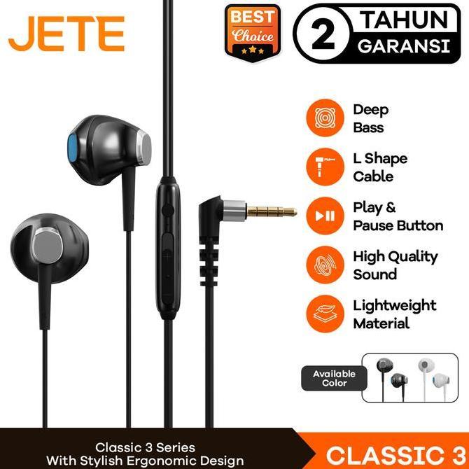 Headset Earphone JETE Classic 3 - Garansi 2 Tahun