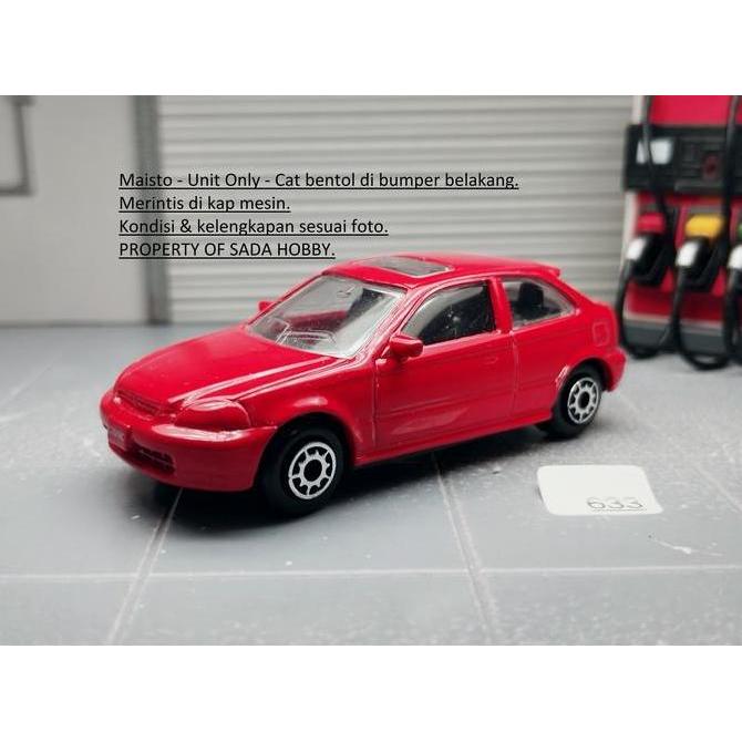 DIECAST MAISTO 1/64 HONDA CIVIC SI EK9 HATCHBACK MERAH UNIT ONLY CADATOYS
