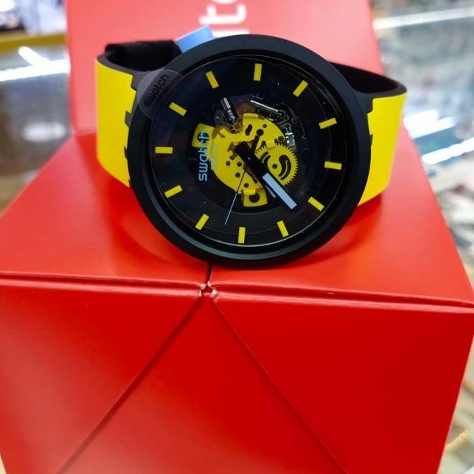 Swatch Jam Tangan Pria BIG BOLD SB03B109 MUSTARD SKIES Original