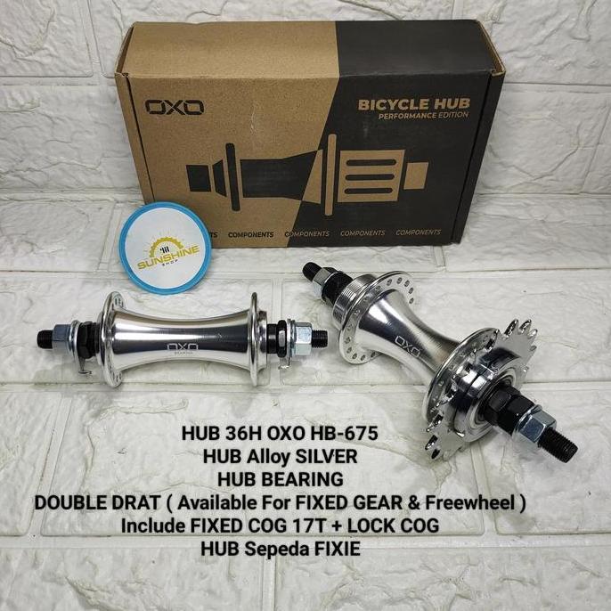 Hub BMX FIXIE 32H 36H OXO HB675 Bearing DRAT Kanan Kiri Bisa Gir Freewheel Dan Doltrap Single 1 Spee