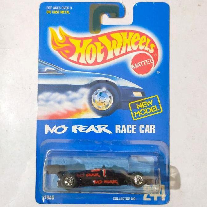 HOTWHEELS HOT WHEELS 500 INDY NO FEAR RACE CAR 1992 BAN BW BLACK WALL BLUE CARD BASE BESI RARE FUN99