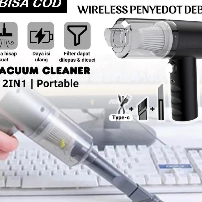 Vacum Cleaner Portable Mini Usb 2In 1 Penghisap Debu Mobil Wireless Kasur Penyedot Debu Vakum Penyed