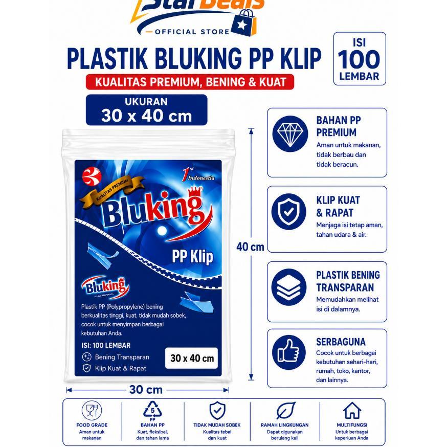 Plastik Klip Pp Bening 30X40 30 X 40 Cm Isi 100 Ziplock Snack Makanan Bluking