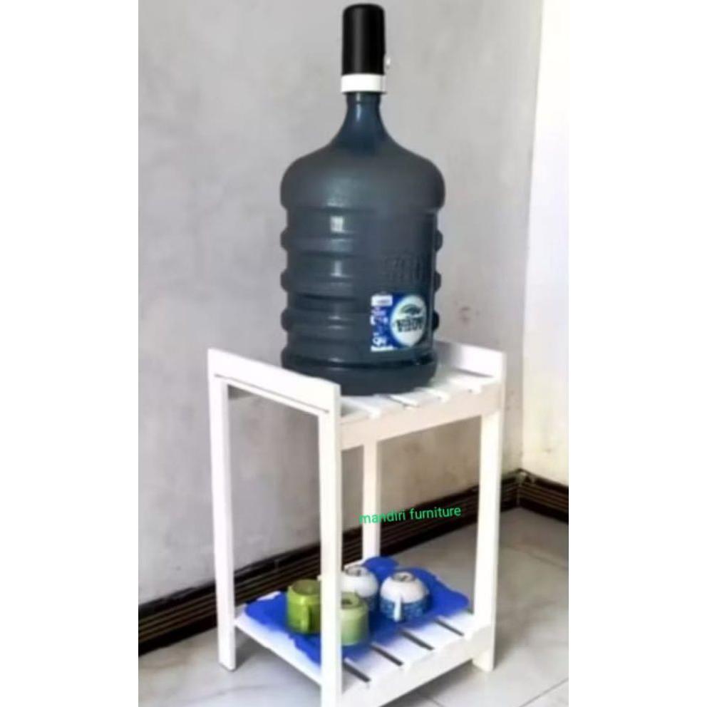 Rak Galon Multifungsi Kayu Minimalis Astetik