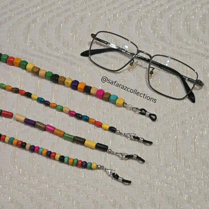 Tali Kacamata / Strap Holder / Kalung Masker 2in1 Manik Bambu Rainbow Pelangi Shop