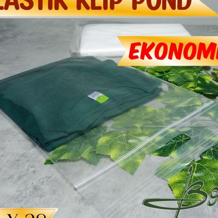 Plastik Klip Ziplock Pond Bening 30X38 Cm Isi 100 Pcs / Klip Pond 30X38+7 Cm