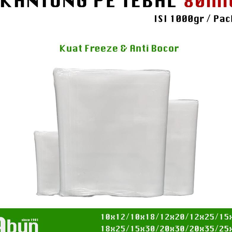 Kantong Plastik Pe Tebal 80 Micron (Multi Ukuran)