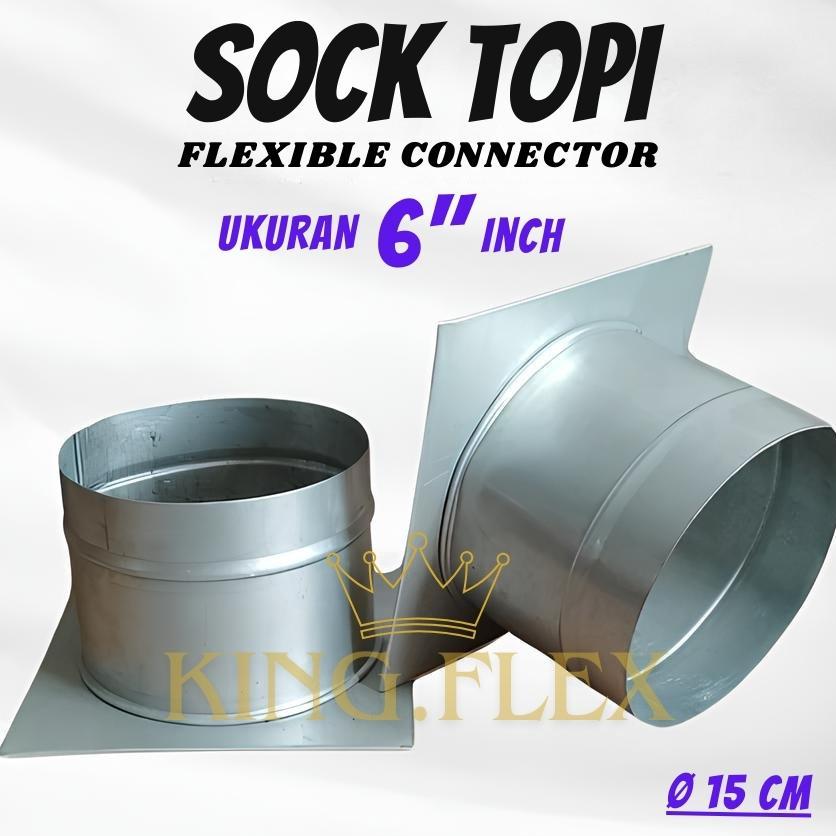 Sok Lempeng 6 Inch Konektor Pipa Exhaust Flexible Ducting