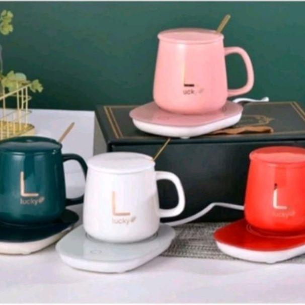 Gelas Set Pemanas Elektric/Mug Cangkir Hampers Gift Box/Cangkir Mug Pemanas Elektric
