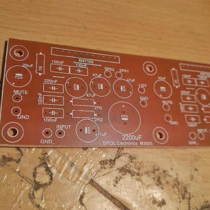 PCB POWER AMPLIFIER AN7163 AN 7163 12V STEREO TAPE MOBIL ROADSTAR BAHAN PERTINAX SAF12