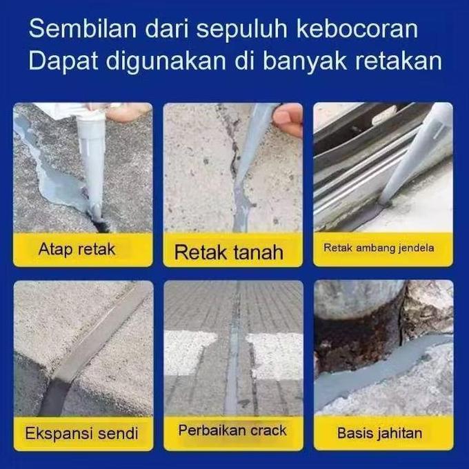 Promo Lem Dempul Beton Perbaikan Retakan Atap Dan Lantai/Lem Anti Bocor Atap / Bahan Anti Air Cod