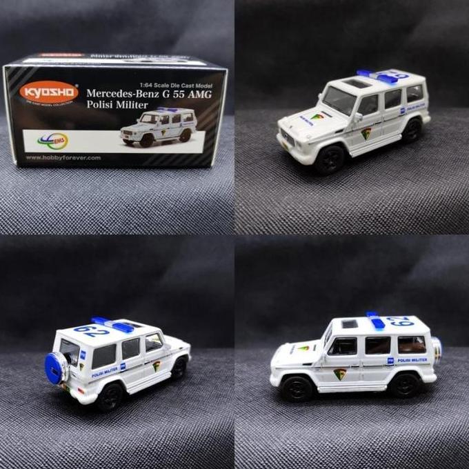 1/64 KYOSHO MERCEDES BENZ G 55 AMG POLISI MILITER DIECAST MOBIL