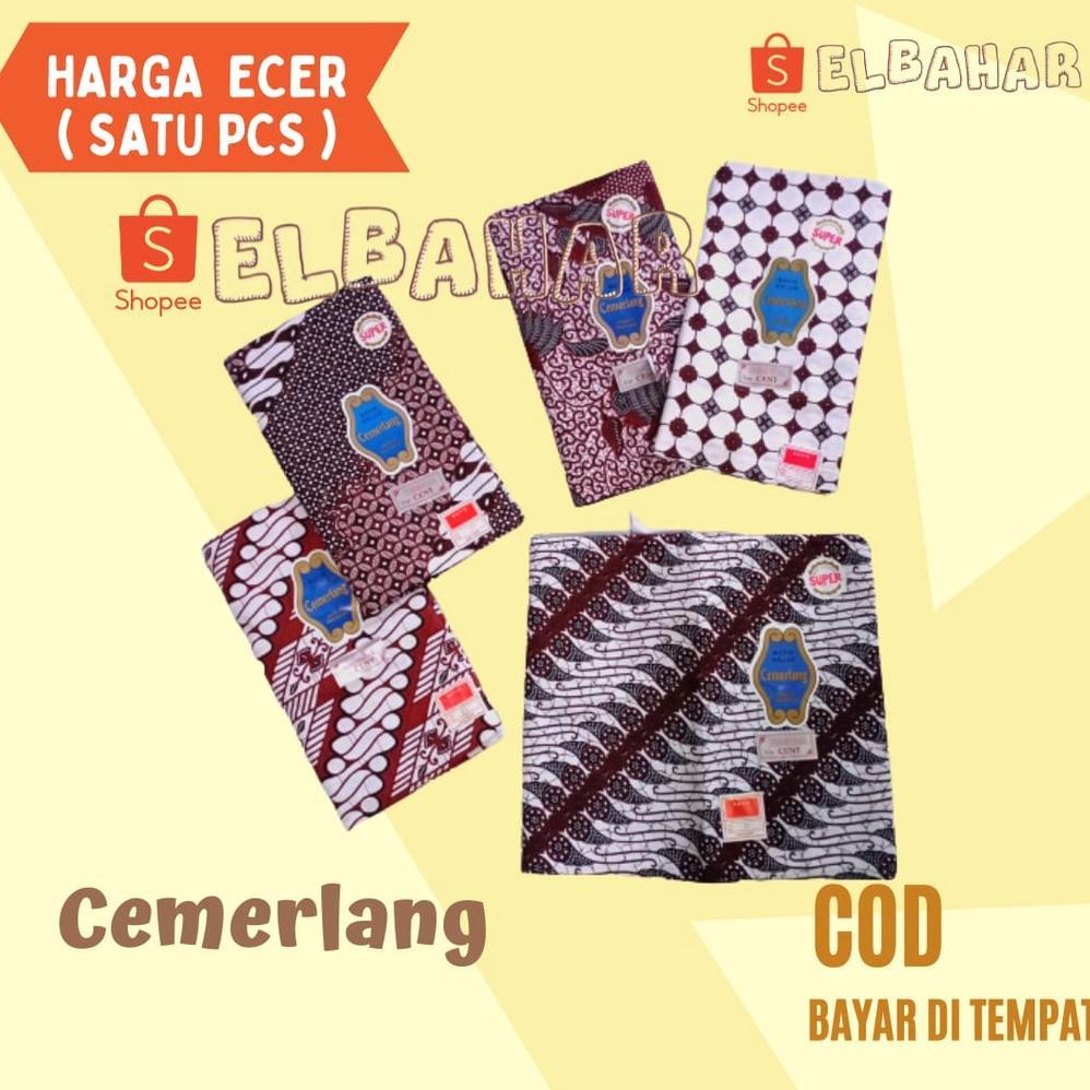 Kain Batik CEMERLANG Putih Jogja Samping Kain Panjang Kebat Tapih Jarit Jarik Katun