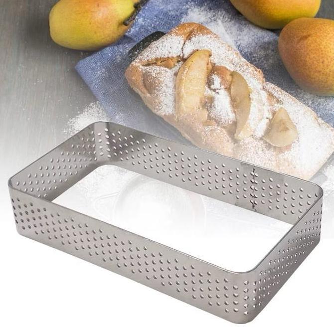 Perforated Cake Ring Persegi / Cetakan Kue Tart Persegi 10cm