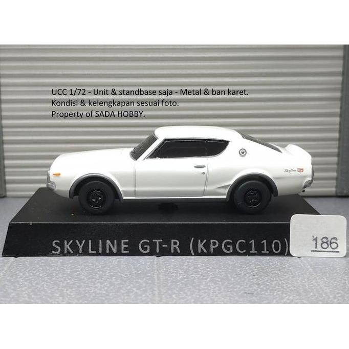 DIECAST UCC 1/72 NISSAN SKYLINE 2000GT-R KPGC110 KENMERI PUTIH CADATOYS