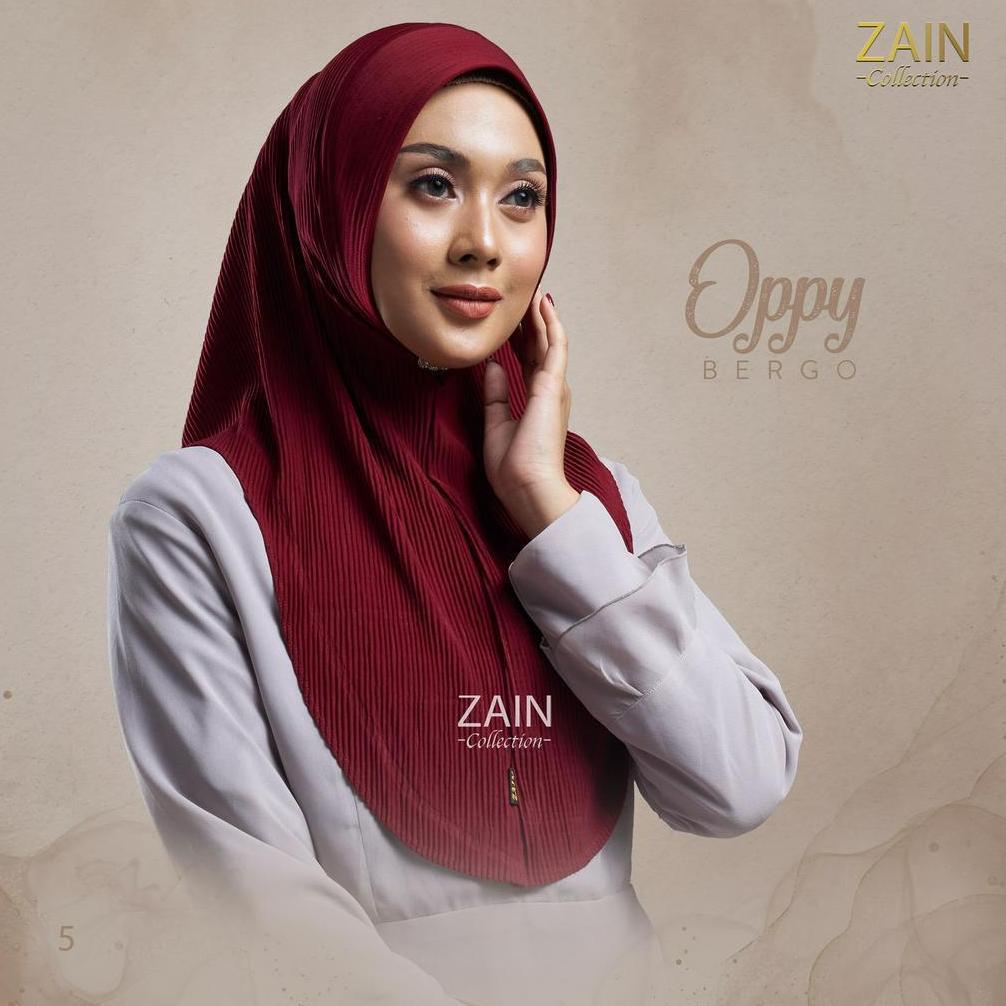 Hijab Motif - Zain Collection Kerudung Bergo Oppy Plisket Hijab Instan Pet Soft Jilbab Daily