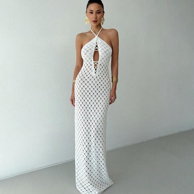 Santorini Outer Dress rajut knit luaran cover up tutupan baju renang bikini pantai beachwear summer 