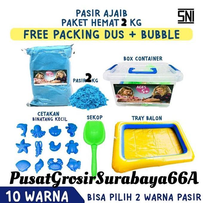 Kids Mainan pasir ajaib lengkap anak 2 kg -  Mainan Edukasi Pasir Ajaib 2 Kg Set Hadiah