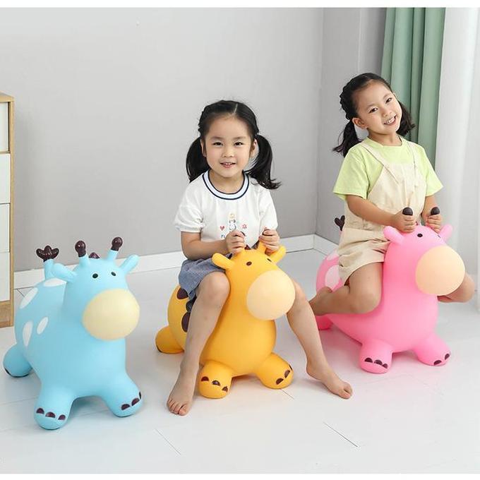 Kids SYARIAH TOYS MAINAN KUDA KUDAAN KARET POMPA SHEEP JUMPING BOUNCY DOMBA MUSIK LAMPU PHYTONA