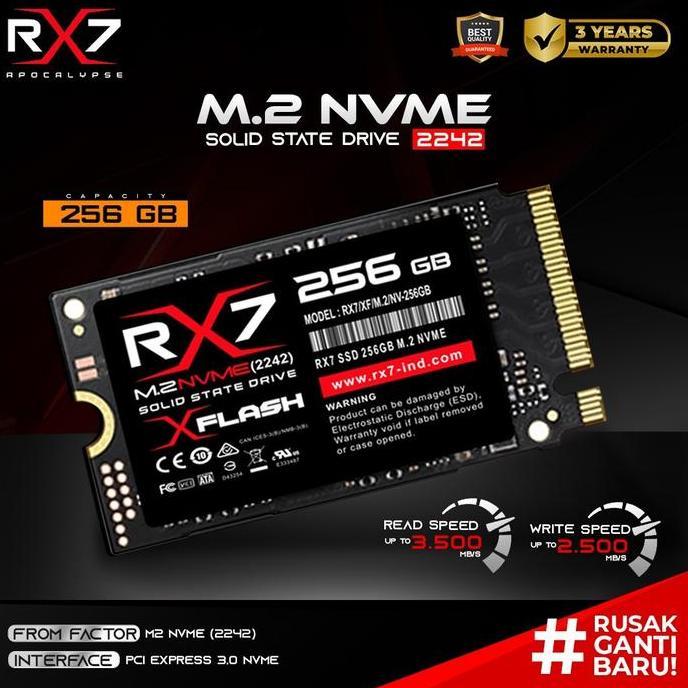 NEW SSD RX7 M.2 NVME 256GB 2242 PCIe Gen3 x4 GARANSI RESMI 3 TAHUN