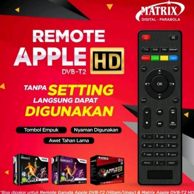 Remote Stb matrix Apple hd merah