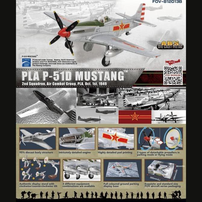 FOV-812013B - FORCES OF VALOR |- 1:72 WW2 PLA P-51D MUSTANG AIRCRAFT FIGHTER A2158