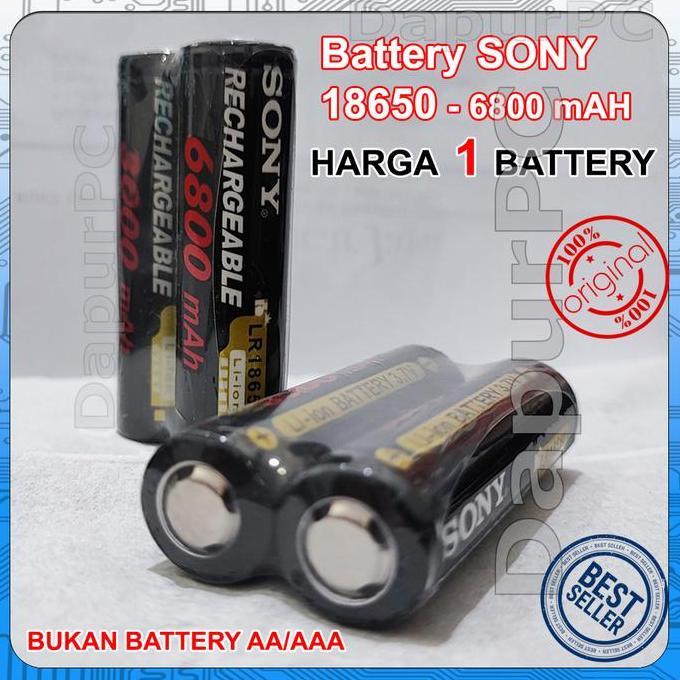 Batery 18650 SONY 6800 mAh BATERAI SENTER Type 18650