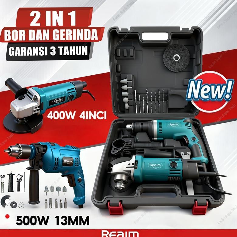 promo reaim 13mm bor dan gerinda mesin bor listrik mesin gerinda listrik mesin gerinda tangan paket 