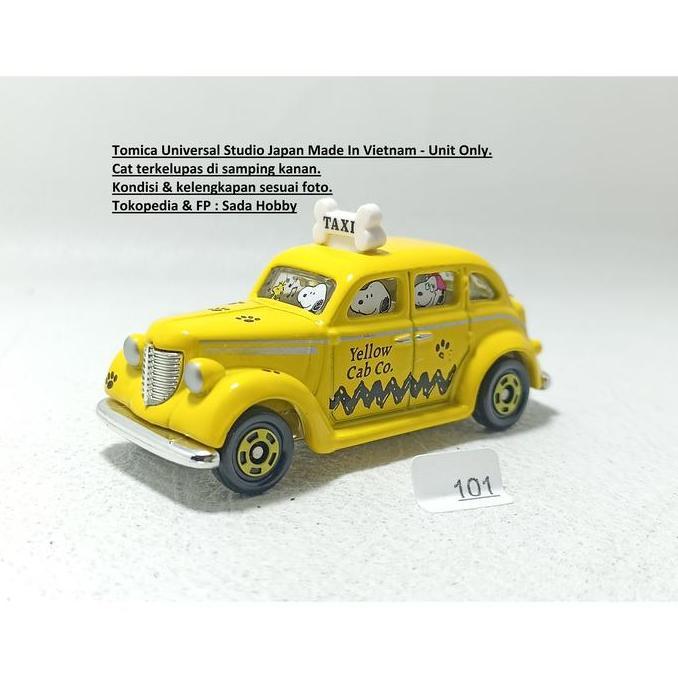TOMICA UNIVERSAL STUDIO SNOOPY TAXI YELLOW CAB UNIT ONLY CADATOYS