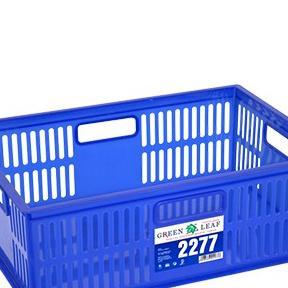39X28X13 Box Container Green Leaf 2277 / Keranjang Industri Plastik / Rak Susun Spare Part Serbaguna