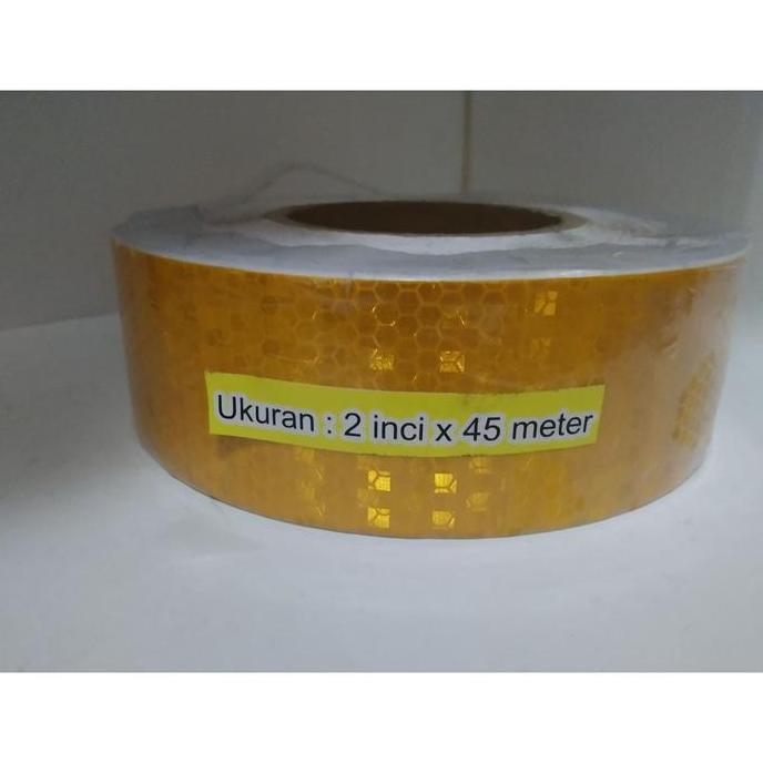 Sticker Reflective Scotlight Kuning Isolasi Belakang Mobil Besar Truk
