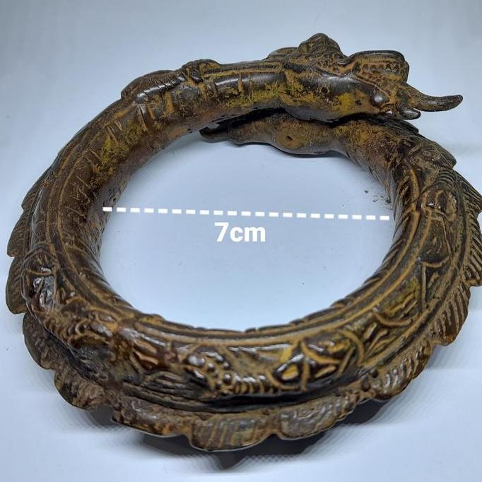 Gelang naga bahan kuningan super halus