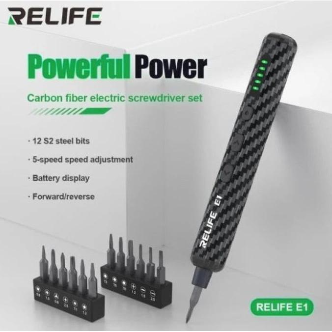 Obeng Set / Obeng Electric RELIFE E1 / Obeng Listrik RELIFE E1