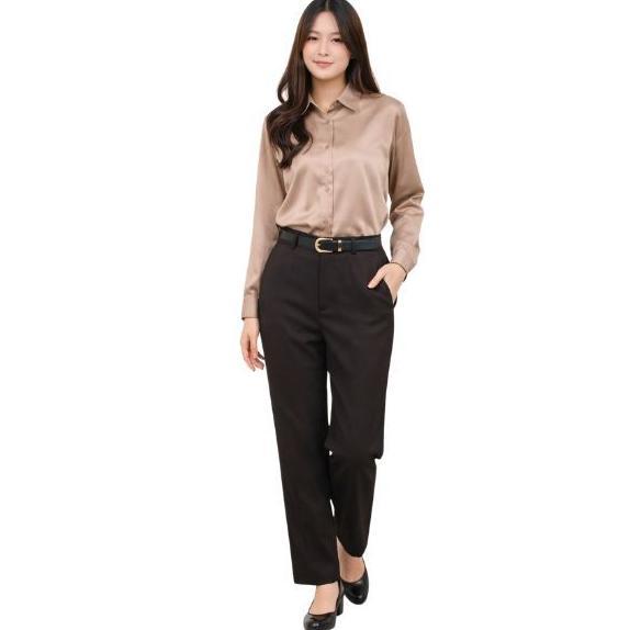 Tahan Lama Nhm Celana Panjang Bahan Celana Kerja Kuliah Pkl Formal Wanita Kancing 103, Celana Kantor