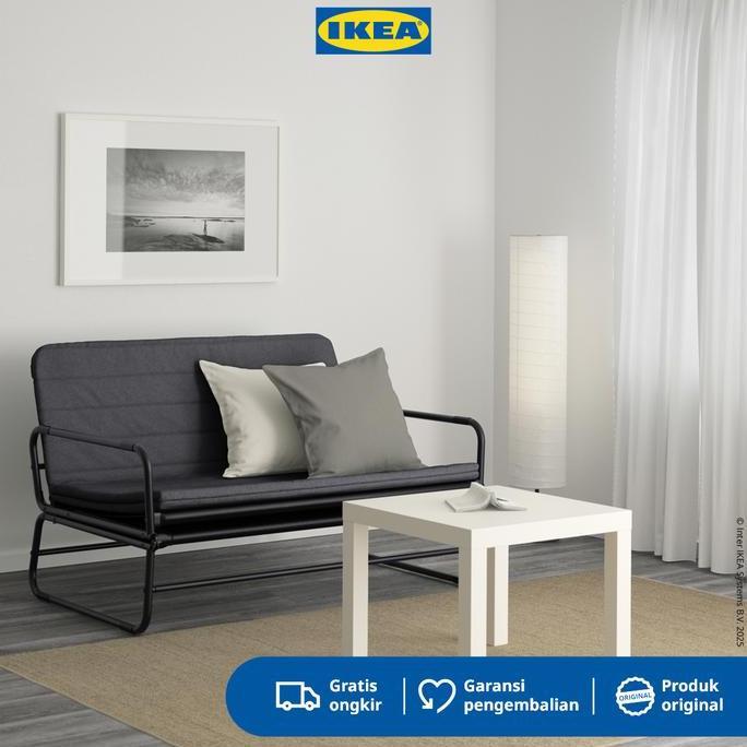 IKEA HAMMARN Sofa Bed Knisa Abu-Abu Tua 120cm, Bahan Busa Nyaman, Garansi 10 Tahun, Cocok untuk 2 Or