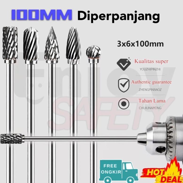 NEW Mata Bor 3X6x100 MM / Mata tuner /Mata cuner / Rotary burr dua arah Impor Pcs [terbaik][terlaris