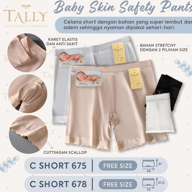 Miez- Tally Cd Celana Short Tally 675 | Free Size | Bahan Baby Skin | Fit L | Midi Ist